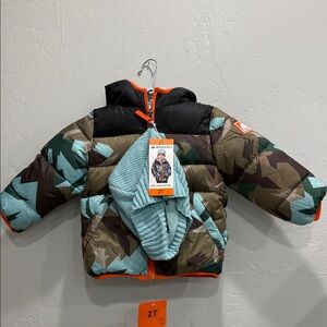 NWT Snozu Kids' Camo Puffer Jacket with Hood